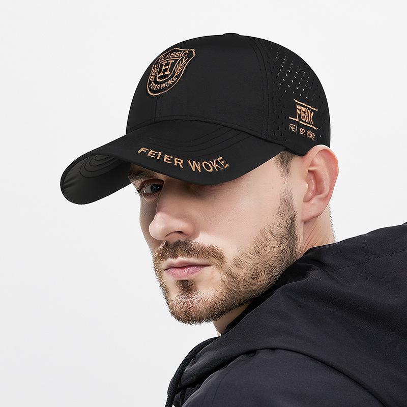 Northwood Summer Letters Embroidered Quick Drying Baseball Cap for Men Women Mesh Cap Hardtop Black Rubber Insulated Breathable Hat