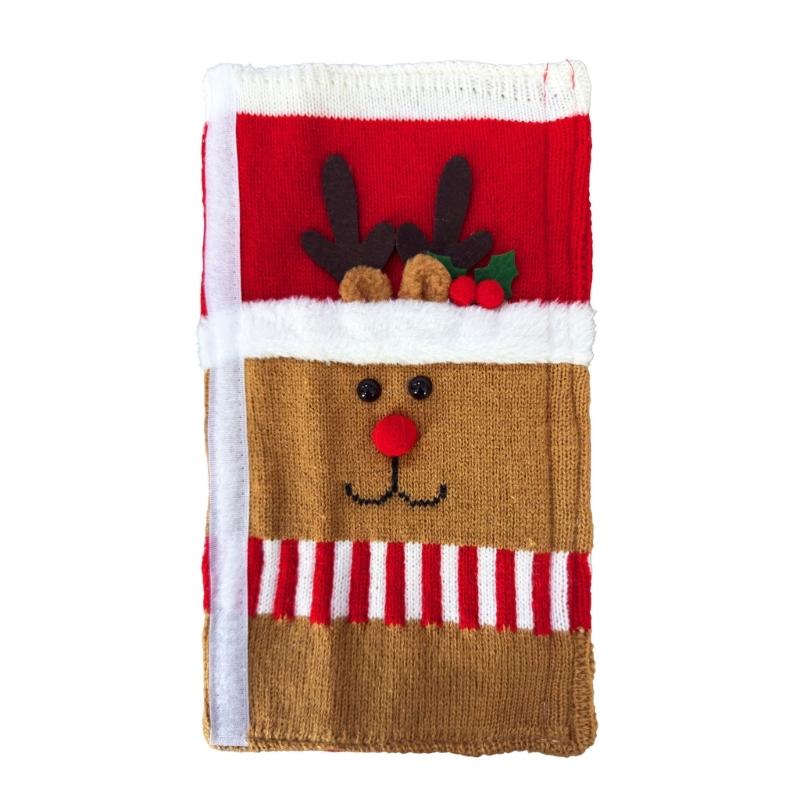 Christmas Appliance Handle Sleeve, Fabric Decoration with Handle-Over Form and Side Closure for Seasonal Kitchen Displays