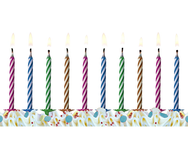 Magical Birthday Candles, Never-Extinguishable, 10 Pcs