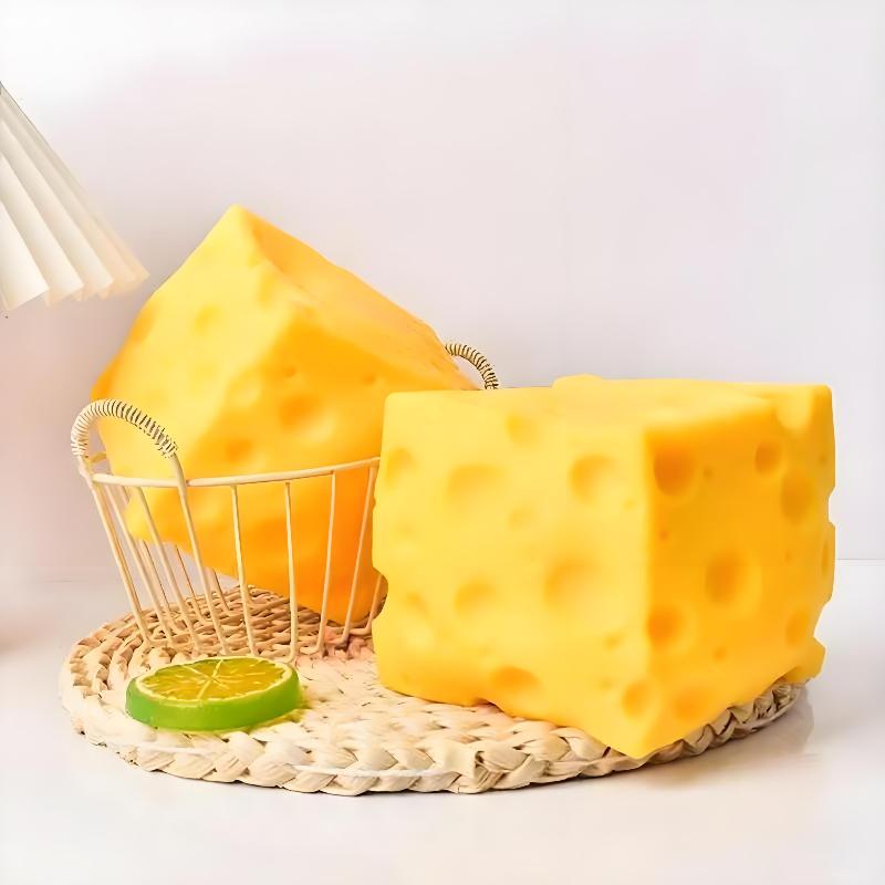 Stress Relief Cheese Toy Elastic Squeeze Toy Slow Rebound Anxiety Relief Anti-Stress Funny Toy Decompression
