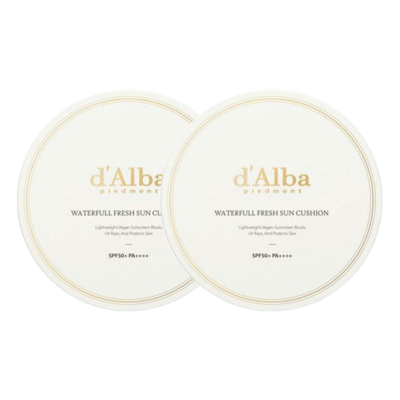d Alba Waterfull Fresh Sun Cushion SPF50+ PA++++ Hydrating UV Protection Set 15g + 15g