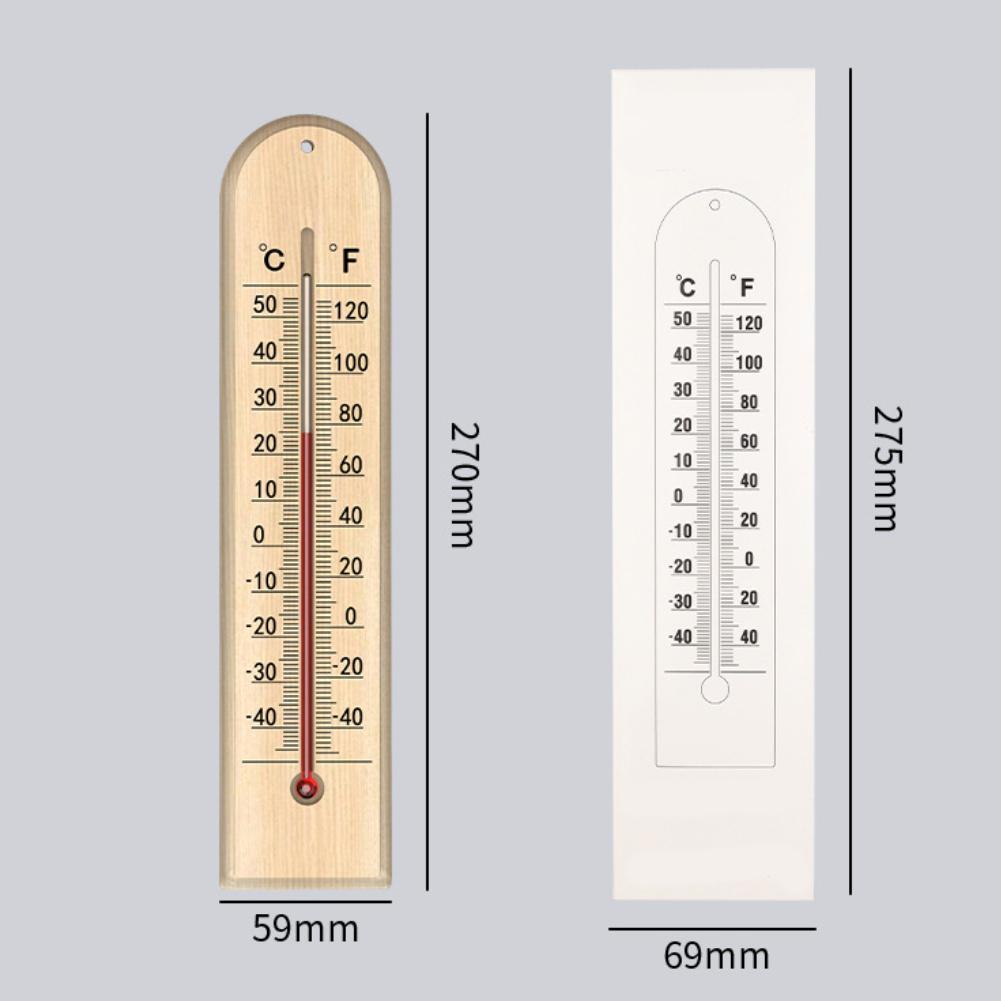 Wooden Thermometer Wall Mounted Thermometer Analog Thermometer Natural Material
