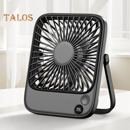 Ventilator portabil reîncărcabil, mini ventilator electric cu motor fără perii, 4 viteze, flux de aer puternic, zgomot redus, ventilator de masă mic și silențios