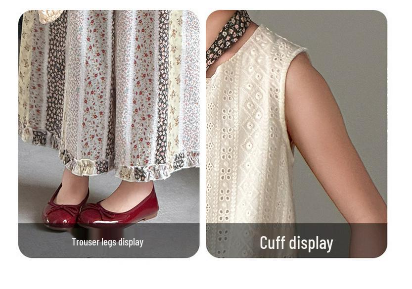 Girls' Summer 2026 Stylish Vest & Wide-Leg Pants Two-Piece Set