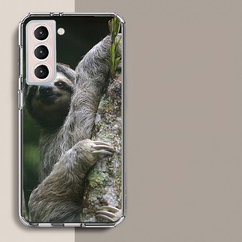 Cute Sloth Phone Case For Samsung A16 A26 A36 A56 A17 A15 A25 A35 A55 A14 A24 A34 A54 A04S A05S Galaxy Note 20 10 9 8 A9 A8 A7 A