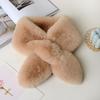 Unisex Winter Scarf: Thick, Warm, Imitation Rex Rabbit Fur, Versatile Plush Cross Design for Neck Protection