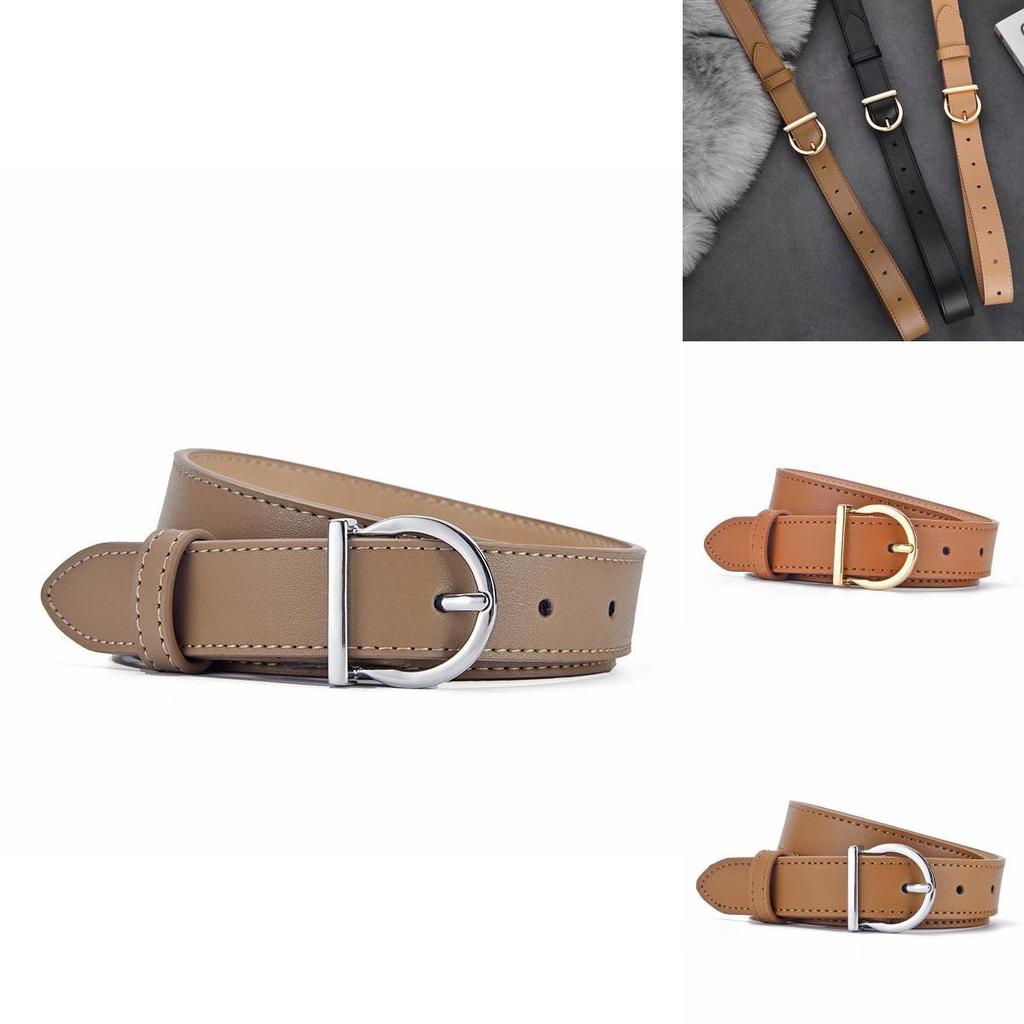 Trendy Pu Waist Belt With Alloy Round Buckle For Office And Leisure Outfits