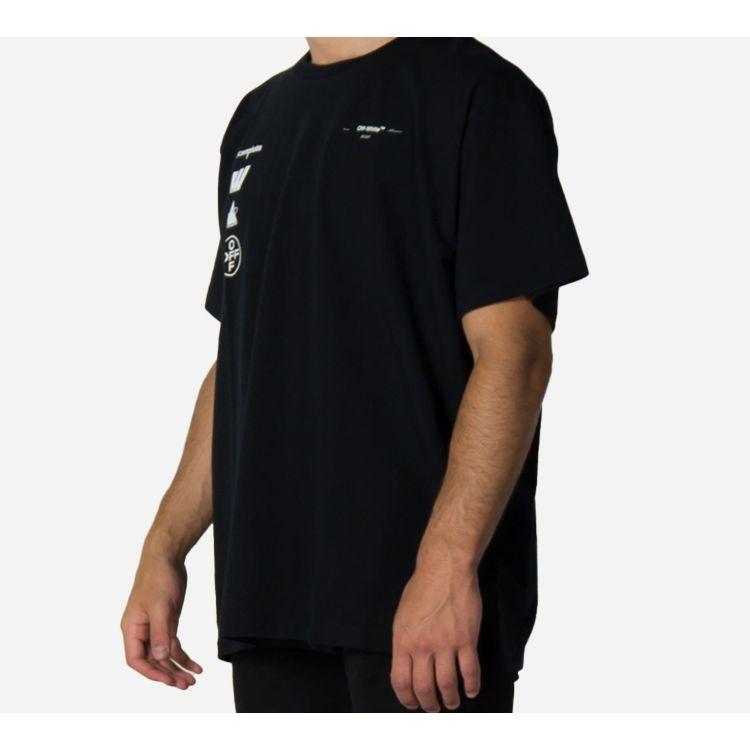 Off-White FW19 Photo Print Loose Short Sleeve T-Shirt Men Tops Black OMAA038E191850051088