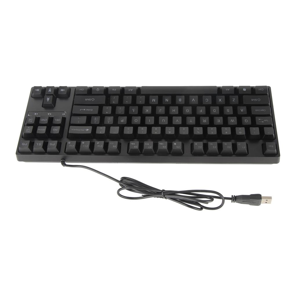 87 Keys Mechanical Keyboard Backlight Ergonomic USB Gaming Keyboard with Foldable Foot for PC