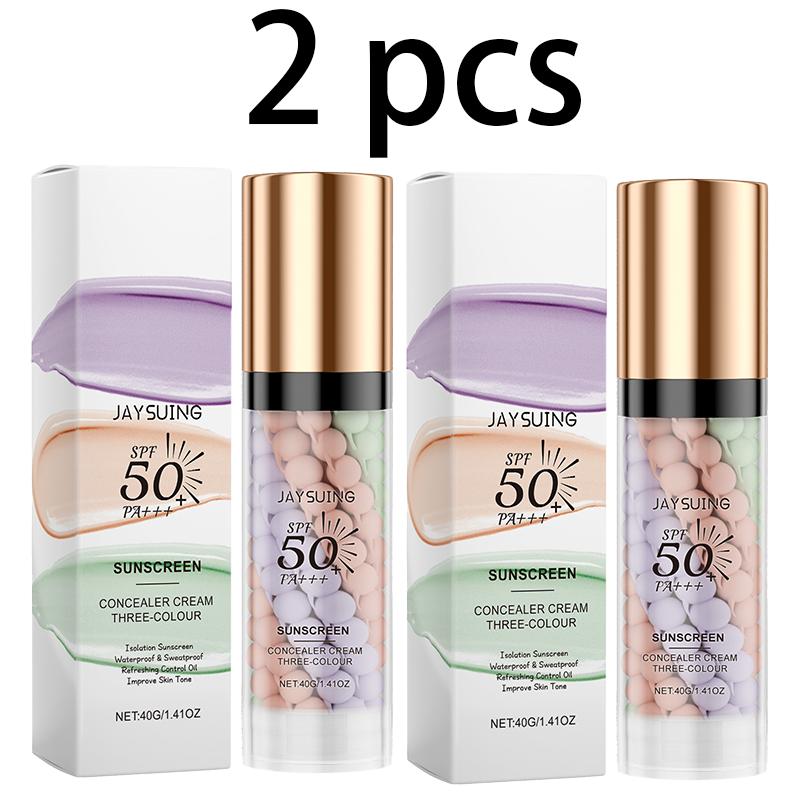 Tri-Color Protective Barrier Cream Concealer Barrier Cream Skin Care Moisturizing Blemish Coverage Smooth Makeup Holding