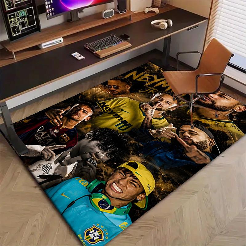1pc Neymar Design Printed Area Rug Carpet for Bedroom Living Room Home Decor Rugs Mat Non Slip Mat Rug for Bedside