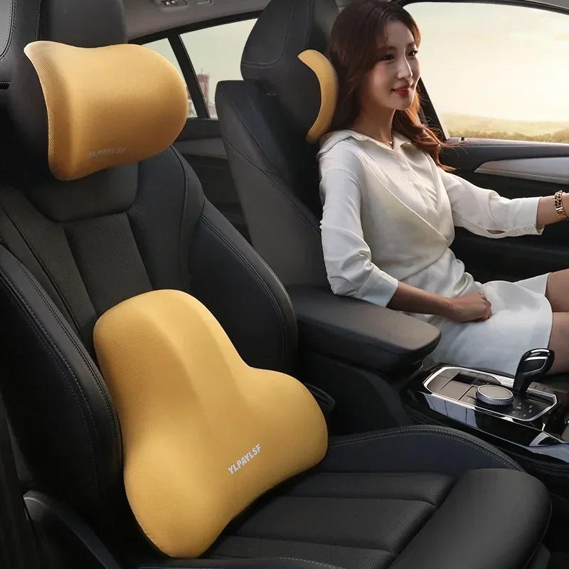 Car Neck Pillow Protective Lumbar Back Support Breathable Car Headrest Cushion Relieve Stress Car Seat Pillow Worldm New