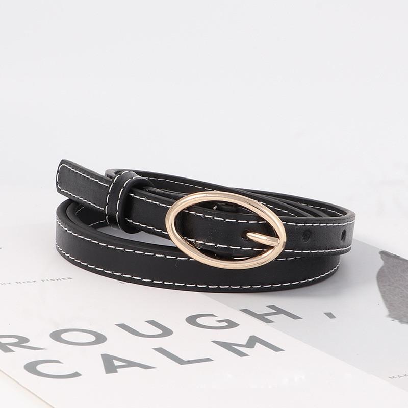 Slim Black Womens Belt Minimalist Versatile Dress Decor Jeans Korean Accessory