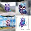 Acrylic Flat Surface Owl Car Decor Mirror Pendant For Auto Interior Decoration