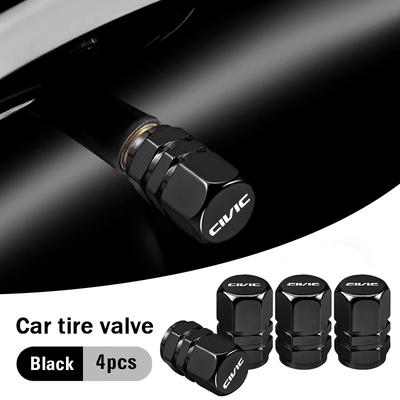 4Pcs Civic Logo Car Tire Valve Stem Caps Dustproof Cover For Fit Jazz Accord Pilot CRV Odyssey Passport City Shuttle HRV V
