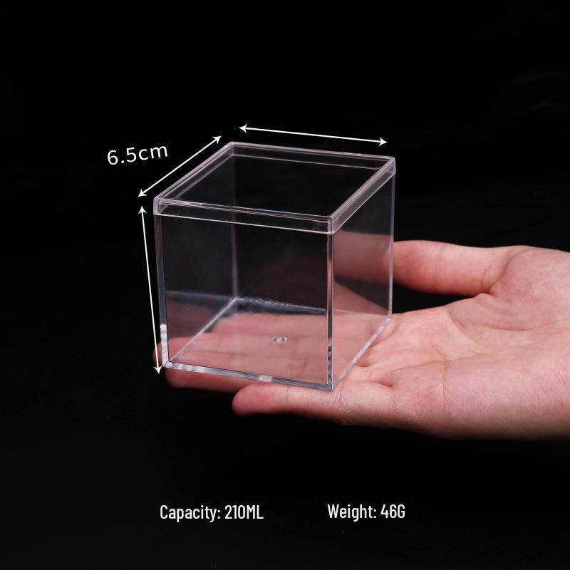 Transparent Square Acrylic Storage Box for Figures - Dustproof Food-grade Plastic, PS Wedding Candy Box with Lid