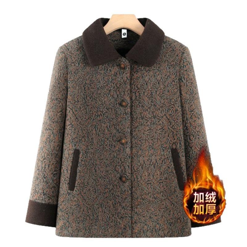 Elderly Mother Winter Coat Velvet Warm Grandma Winter Top Thickened Old Lady Mink Clothes