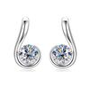 Silvere Glam Korean Version 6-character Note Moissanite Ear Studs With A High-end Design S925 Silver Ear Accessory