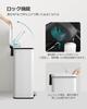 SONGMICS Trash Pedal with Large Stainless Steel Dust for Kitchen and Living Invisible Pet Mischief White LTB540W4002 Can, 40L, Type, Lid, Capacity,