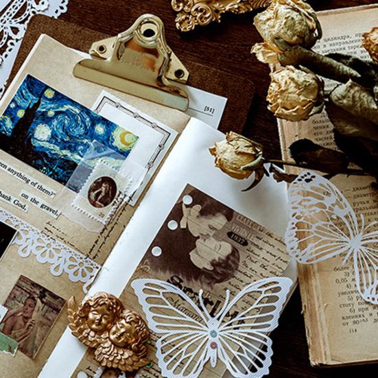 10Pcs/Set Scrapbooking Pad Lace Pattern Easy To Use Lightweight Craft Material Journaling Paper for Home