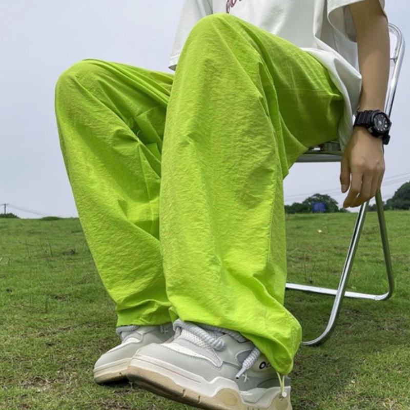Summer Dopamine Style Quick-Dry Wide-Leg Parachute Pants for Men - Trendy Loose Versatile Athletic Casual Joggers