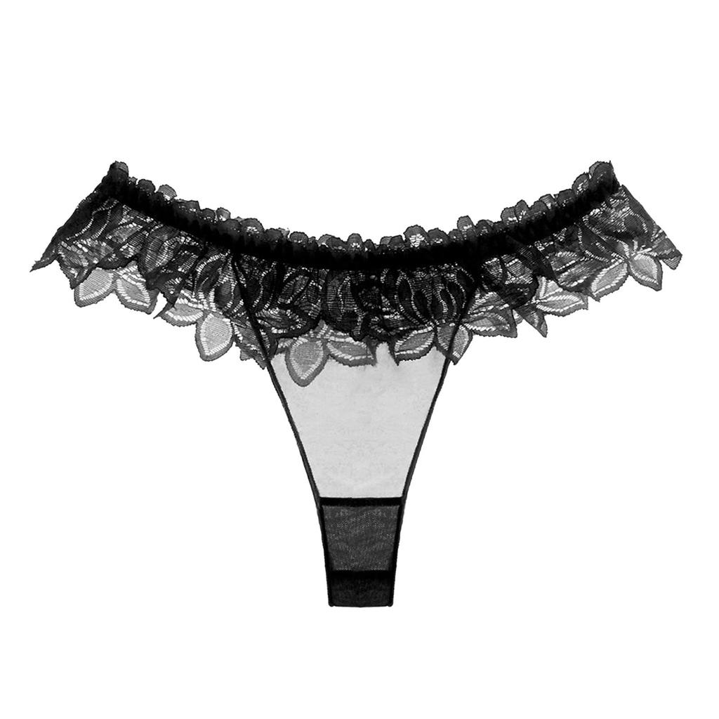 Erotic Panties Women Sexy Lace Mesh G-String For Transparent Floral Thongs Low-Waist Female Thong Underpants Female Lingerie