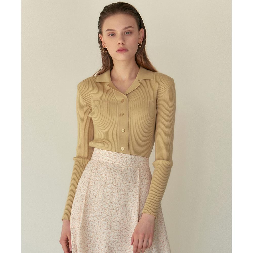 

NICKNICOLE Open Collar Lip Bad KnitЖелтый