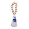 Bohemian Style Wooden Bead Pendant Handmade Rearview Mirror Pendant Retro Tassel Pendant