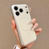 Metal Paint For Magsafe Magnetic Case For iPhone 17 16 15 14 13 Pro Max Oval Frame Camera Protection Matte Hard PC Cover