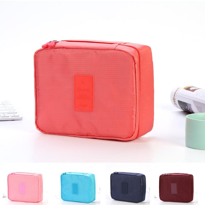 Travel Cosmetic Bag Tear-resistant Multi-Compartment Makeup Organizer Portable Handheld Pouch for Business Trips