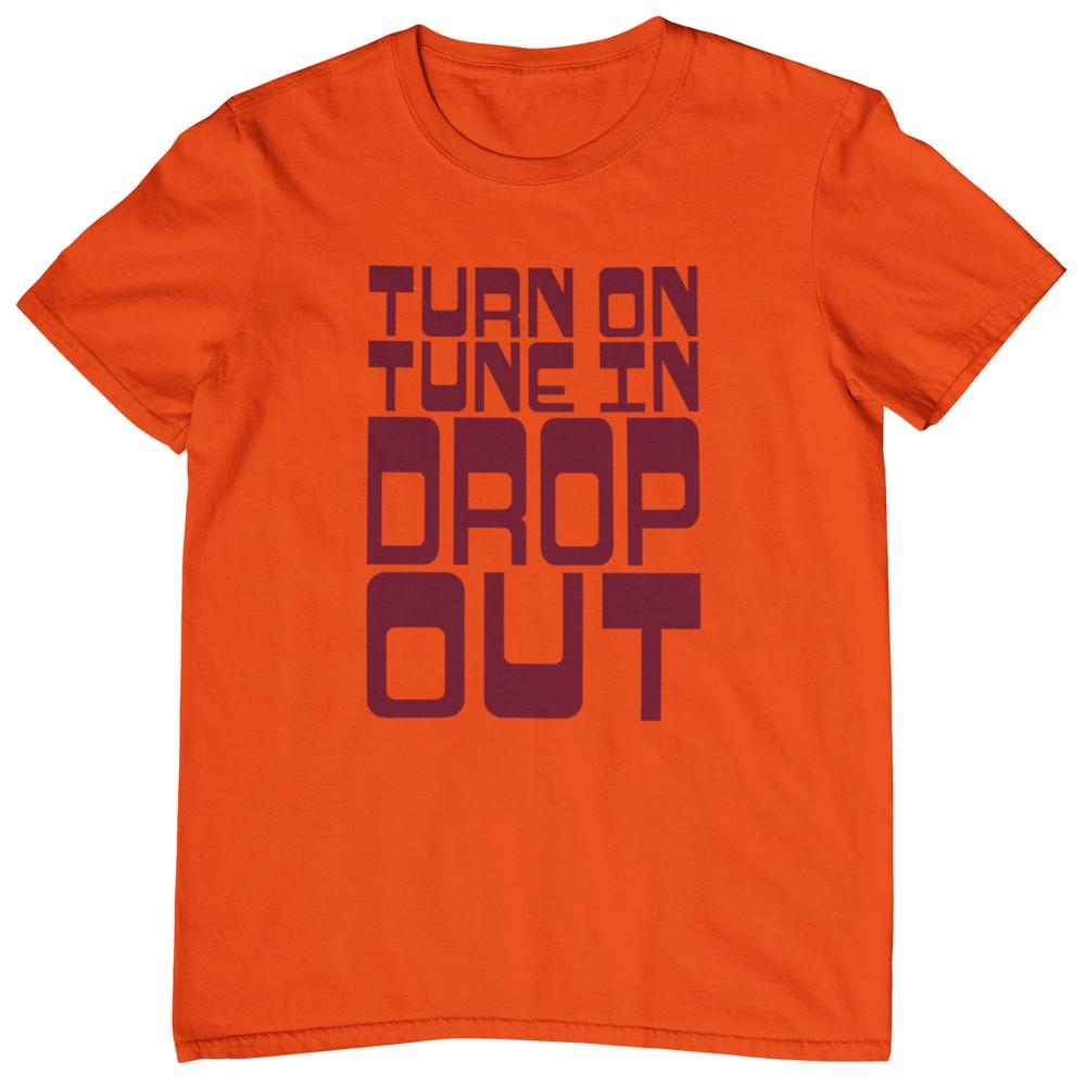 Включись Настройся Выпадай Футболка (Тимоти Лири ЛСД Кеси Кислота 60-е Хиппи Наркотики) Футболка Unisex XL