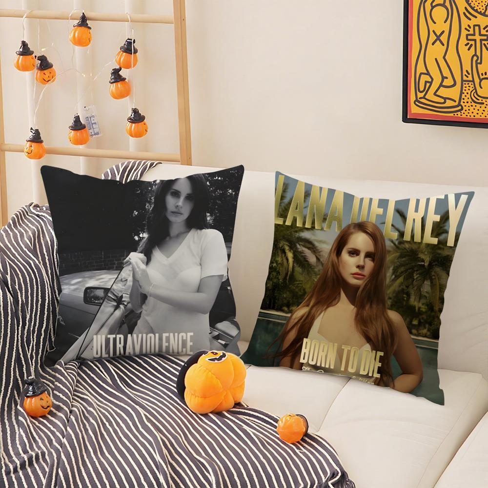 Singer Music Lana Del Rey-R Pillow Case Silky Short Plush With Invisible Zipper Dustproof Sofa Cushion Cover For Home Decor