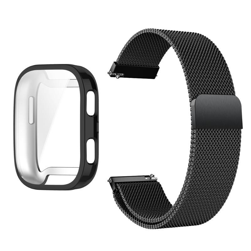 Milanese Magnetic Loop Watchband and TPU Shell Cover for Amazfit Bip 6 Bip 5 Bip 5 Unity Bracelet