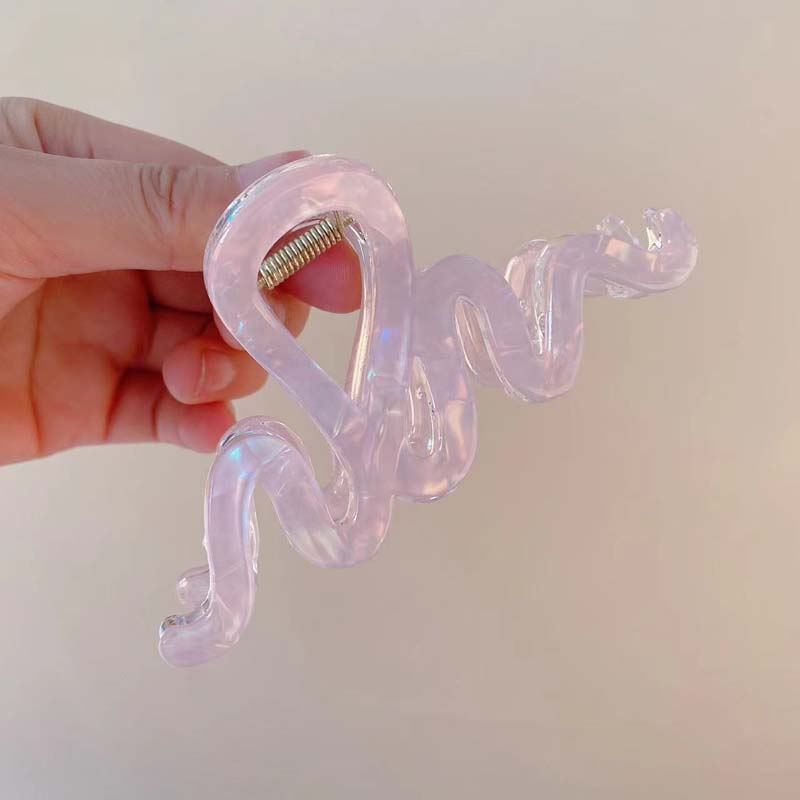 Pinces à cheveux ondulées en acétate de couleur gelée tendance pour femmes coréennes colorées grandes géométriques accessoires pour cheveux