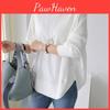 Winter Hoodie Womens Autumn And Slit Round Neck Long Sleeved Temperament Base Shirt Top