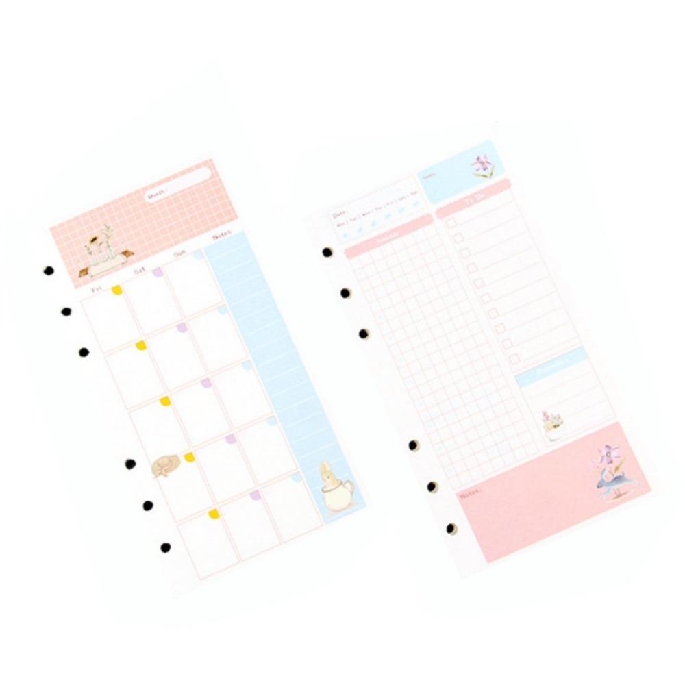 

Leaf 6 Holes Notebook Refill Inner Pages Flower Spiral Binder Paper Office Supplies