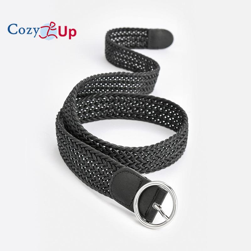 Candy Color Ladies Round Buckle Belt Retro Twist Wax Rope Braided Decorative Jeans Belt