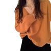 Women's V-neck Knitted Sweater Thick Autumn and Winter Loose Lazy Sweater Pullover Sweater