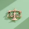 Trendy Metal Libra Brooches for Women Unisex Creative Pins Casual Party Jewelry Accessories Gifts Decoration