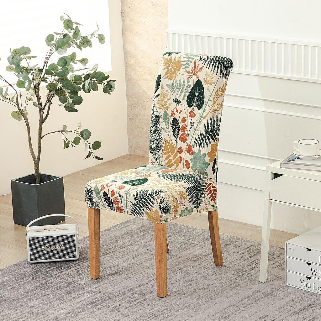 Neuer Druck Four Seasons Hotel Zuhause Elastischer Stuhlbezug Restaurant Einteiliges Stuhlkissen Modern Schlichter Stuhlbezug