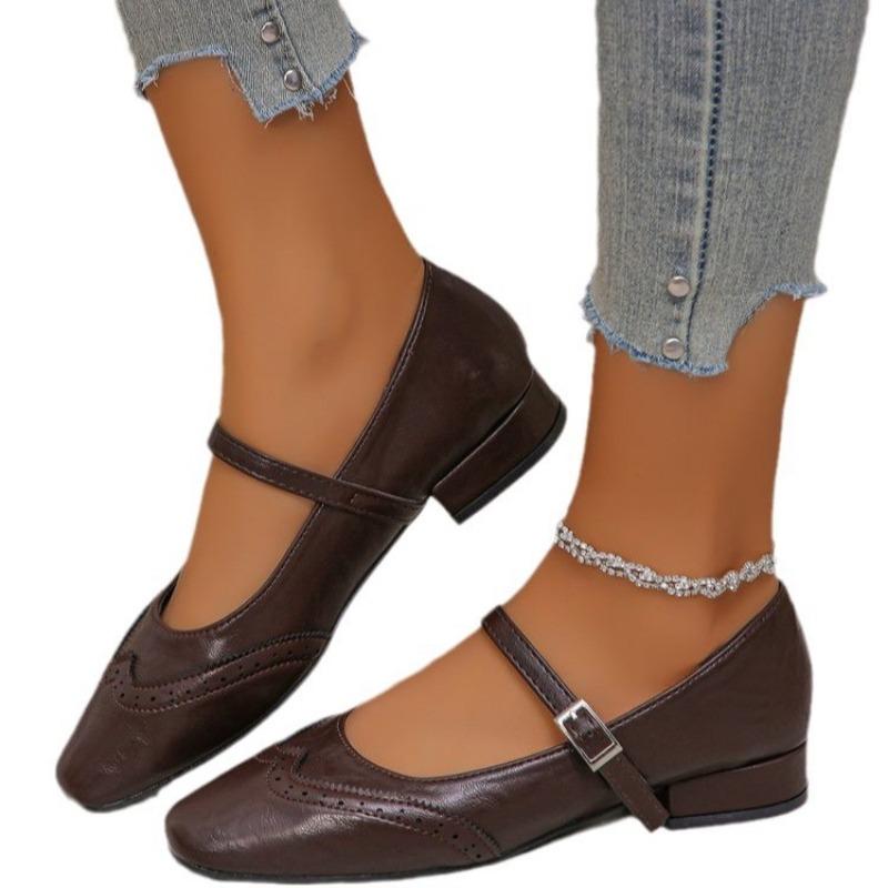 Jesień i zima nowa moda buty Mary Jane damskie głowa wygodne płytkie usta pojedyncze buty słowo z dojazdami bok i moda pojedyncze buty