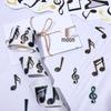 500pcs/roll Black Musical Note Laser Stickers - Adhesive Labels for Decoration & Sealing