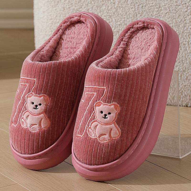 Fashion Cotton Slippers for Women Winter New Style Indoor Living Warm Home Woolen Slippers for Men Autumn and Winter Pantuflas Mujer