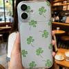 Small Fresh Four-leaf Clover for Apple iPhone17Pro Large Windows Mobile Phone Case 16/15/14/13 Men and Women 12