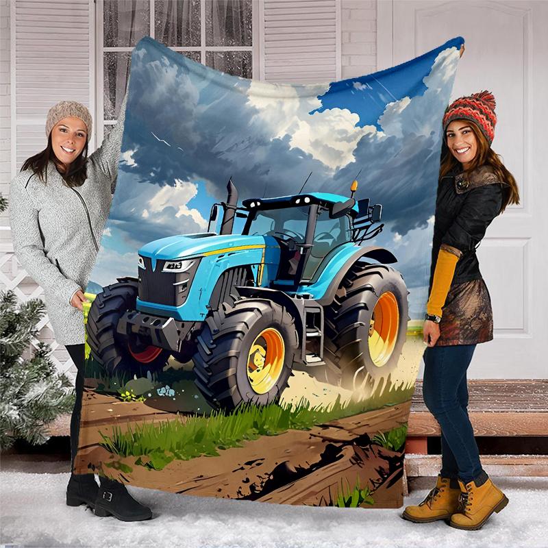 Truck Theme Printed Blanket - Perfect for Couch, Bed, Travel & Outdoor Use | Machine Washable, Cozy & Durable.