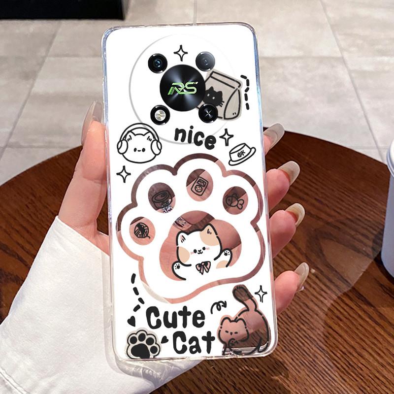 Casing For ITEL RS4 S666LN Case Aesthetic Fashion Cute Cat Cartoon Astronaut Soft Silicone Back Cover Transparent TPU Phone Case