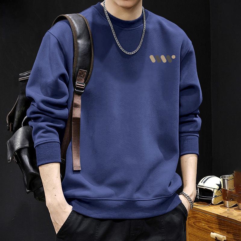 Men's Winter Hoodie: Round Neck, Plus Velvet, Thickened, Trendy, Heavyweight for Autumn and Winter.