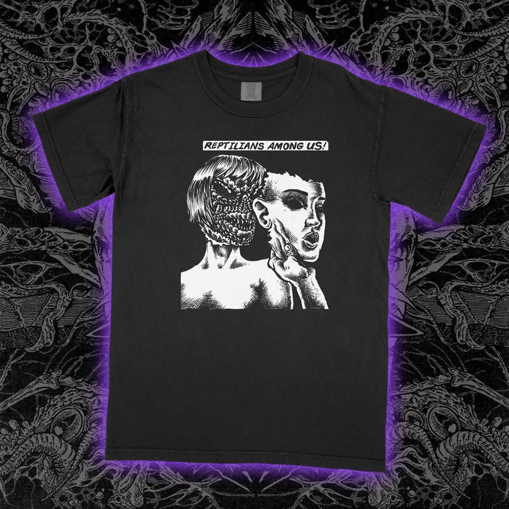 

REPTILIANS AMONG US Shirt Ufo ancient aliens Anunnaki david icke Unisex Tee S