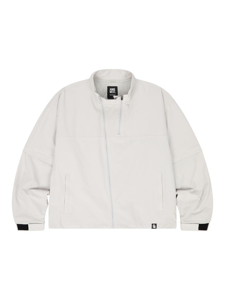 Jamie West Nylon Detachable Double-Zip Windbreaker (Grey)