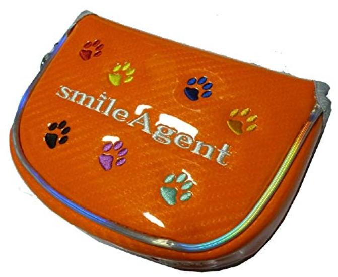 

Golf Putter Cover for Mid Mallet with Paw Design (Orange)